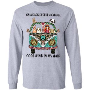 On dark desert highway cool wind in my hair hippie girl bunny rabbit car T-shirt