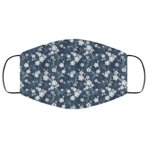 Navy and white cherry blossom Washable Reusable Face Mask Adult