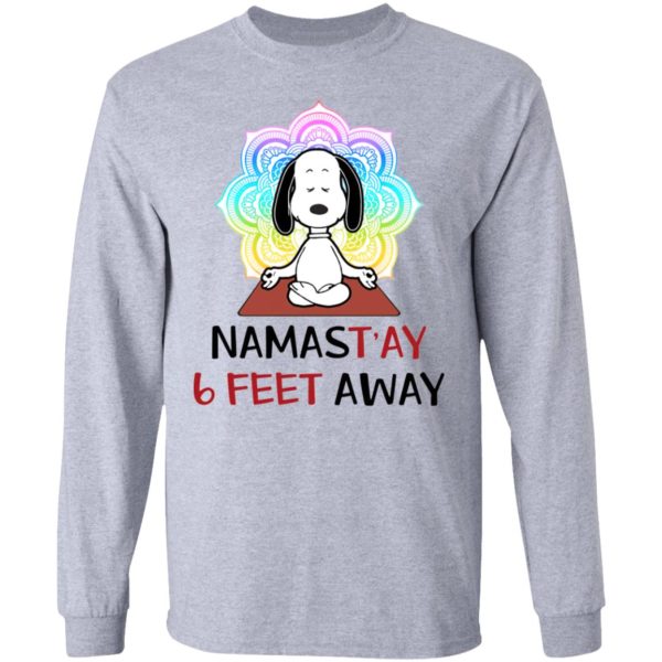 Snoopy namastay 6 feet away shirt