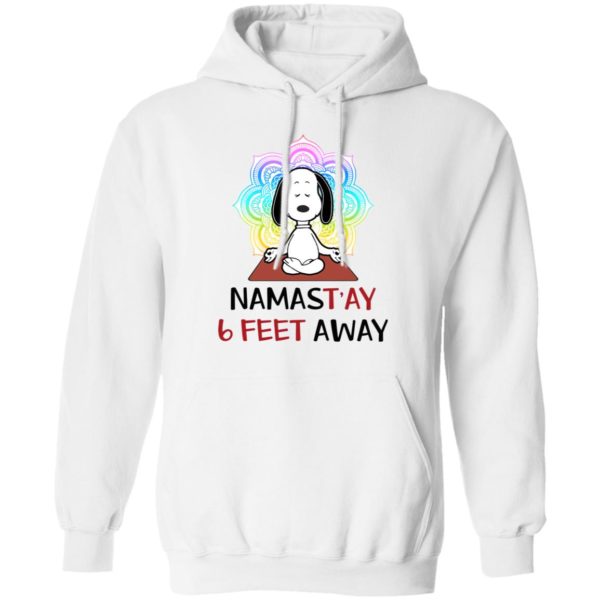 Snoopy namastay 6 feet away shirt