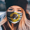 Bee And Sunflower American Flag Face Mask Washable Reusable