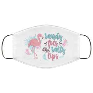 Sandy Toes And Salty Lips Flamingo Face Mask Cover