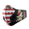 Baby Yoda And Groot Hug Buffalo Bills American Flag Activated Carbon Filter Sport Mask