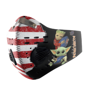 Baby Yoda And Groot Hug Auburn Tigers American Flag Activated Carbon Filter Sport Mask