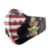 Baby Yoda And Groot Hug Green Bay Packers American Flag Activated Carbon Filter Sport Mask