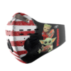 Baby Yoda And Groot Hug Cleveland Browns American Flag Activated Carbon Filter Sport Mask