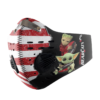 Baby Yoda And Groot Hug Denver Broncos American Flag Activated Carbon Filter Sport Mask