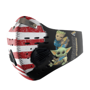 Baby Yoda And Groot Hug Jacksonville Jaguars American Flag Activated Carbon Filter Sport Mask