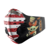 Baby Yoda And Groot Hug Oklahoma Sooners American Flag Activated Carbon Filter Sport Mask