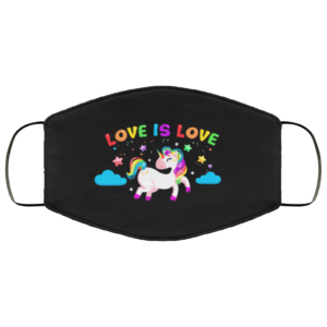 Love Is Love Unicorn Face Mask LGBT Pride Flag Mask