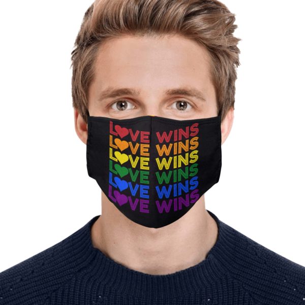 Love Wins Vintage Gay Pride Face Mask