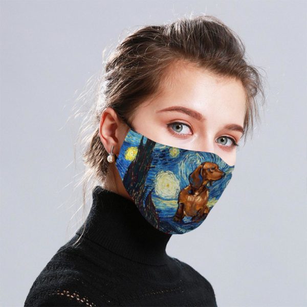 Dachshund Art Cloth Face Mask Reusable