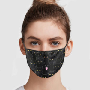 Black Cats Pattern Cloth Face Mask