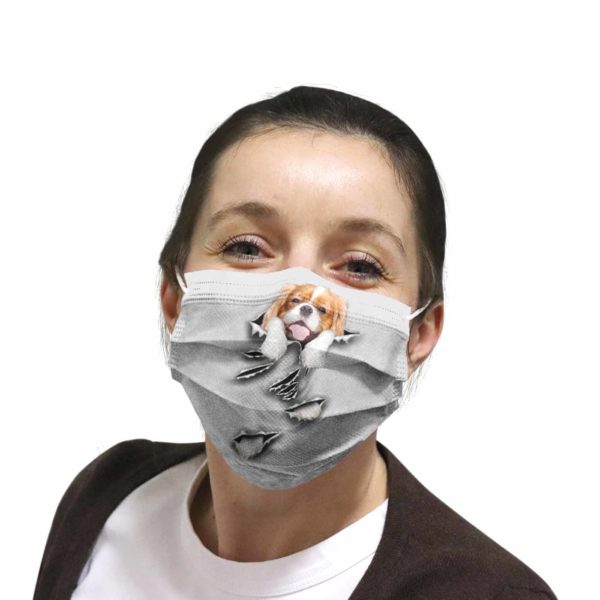 Cavalier King Charles Spaniel Scratch Face Mask