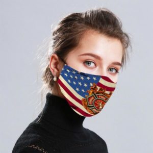 Firefighter Logo America Flag Cloth Face Mask