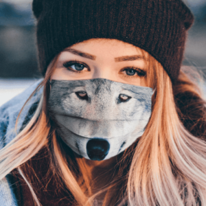Wolf  Face Mask Washable Reusable