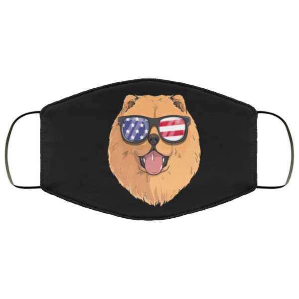 Chow Chow Dog Patriotic Usa 4th Of July American Flag Face Mask