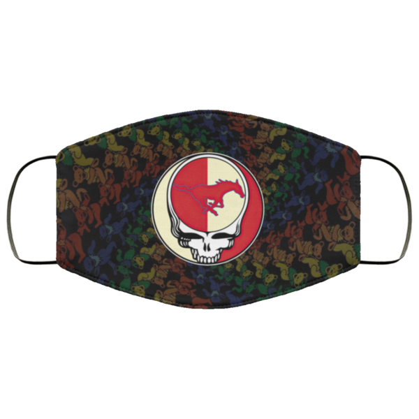 SMU Mustangs Grateful Dead Face Mask