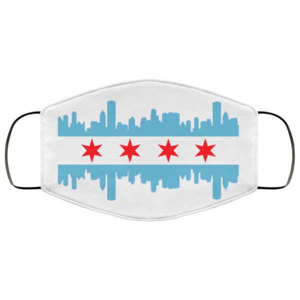 Chicago Flag Cityscape Face Mask