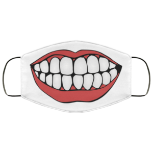 Red lips smile big teeth Face Mask