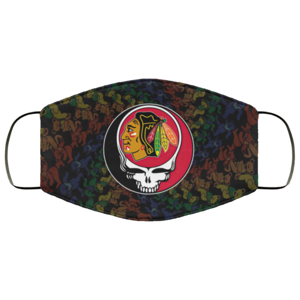 Chicago Blackhawks Grateful Dead Face Mask