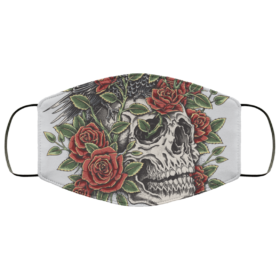 Skull Rose Flower Cloth Face Mask