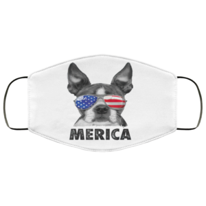 Boston Terrier 4th Of July Merica Men Women Usa Flag Face Mask