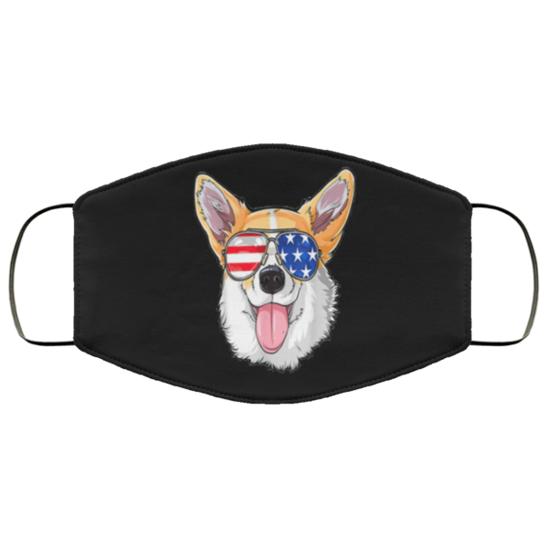 Corgi American Sunglasses 4th Of July Dog Puppy Usa Face Mask