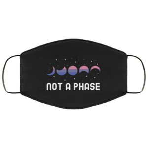 Not A Phase LGBTQ Moon Phase Bisexual Pride Flag Face Mask