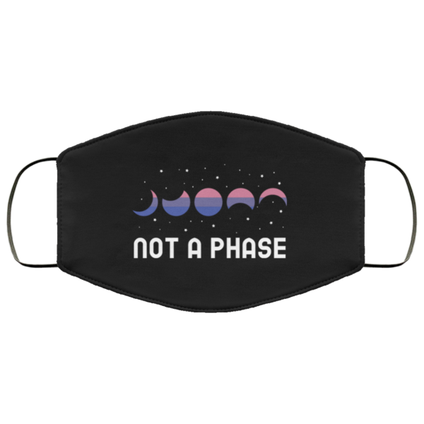 Not A Phase LGBTQ Moon Phase Bisexual Pride Flag Face Mask
