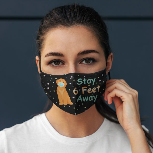 Stay 6 Feet Away Cute Doodle Face Mask