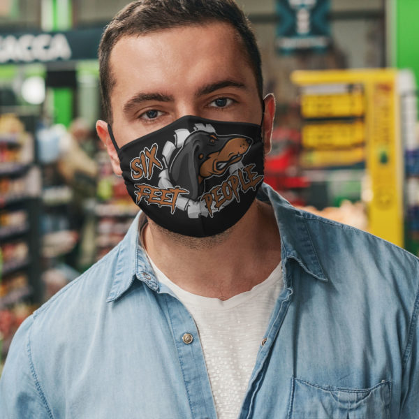 Six Feet People Dachshund Washable Reusable Custom  Funny Dachshund Face Mask Cover