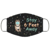 Stay 6 Feet Away Cute Doodle Face Mask