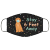 Stay 6 Feet Away Cute Rottweiler Dog Face Mask
