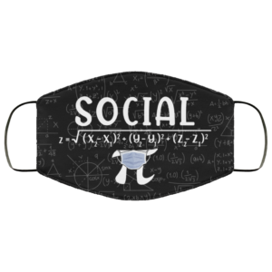 Math Social Distance Equal Pi Forever Face Mask Reusable