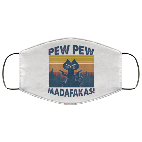 Pew Pew Madafakas Black Cat Cloth Face Mask
