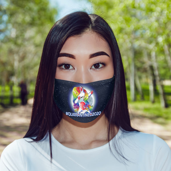 Quarantined 2020 Dabbing Unicorn Face Mask