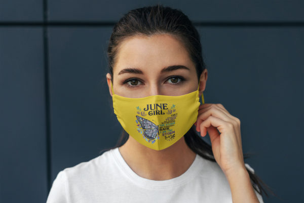 Butterfly June Girl They Whispered to Her I Am the Storm Face Mask Reusable