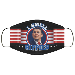 I Smell Hippies Ronald Reagan Funny Face Mask