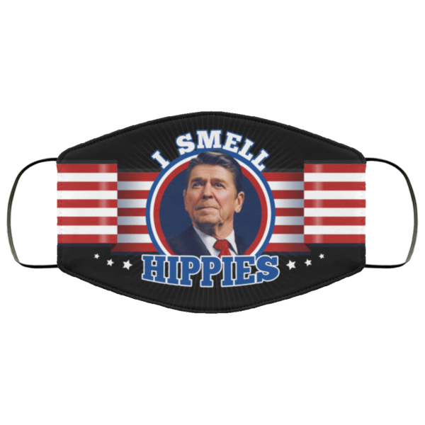 I Smell Hippies  Ronald Reagan Funny Face Mask