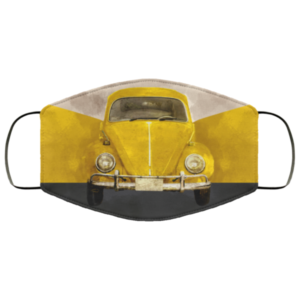 Old Bug Never Die Volkswagen Classic Beetle Bug Retro Yellow Car Face Mask