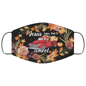 Jesus Take The Wheel Pumpkin Truck Halloween Truck Face Mask