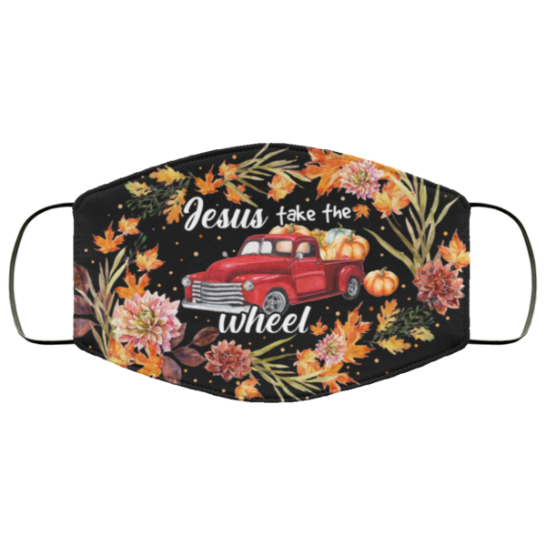 Jesus Take The Wheel Pumpkin Truck Halloween Truck Face Mask