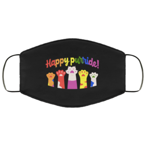 Happy Purride Cat Paw LGBT Pride Face Mask