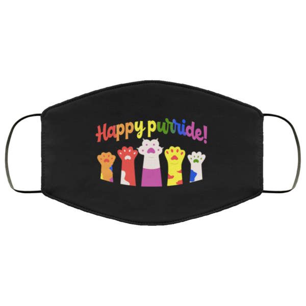 Happy Purride Cat Paw LGBT Pride Face Mask