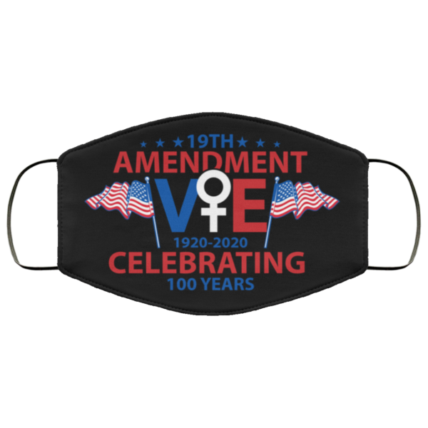 19th Amendment Celebrating 100 Years Vote 1920-2020 Face Mask