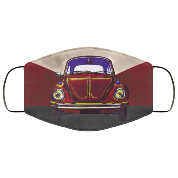 Old Bug Never Die Volkswagen Classic Beetle Bug Retro Red Car Face Mask