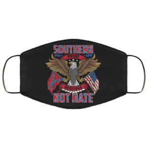 Southern Pride Heritage Not Hate Confederate Flag Face Mask Reusable