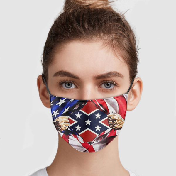 American Flag Blood Inside Me Confederate Flag Reusable Face Mask