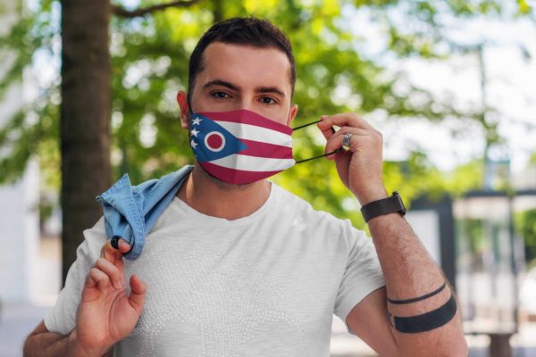 Flag of Ohio state face mask Washable Reusable